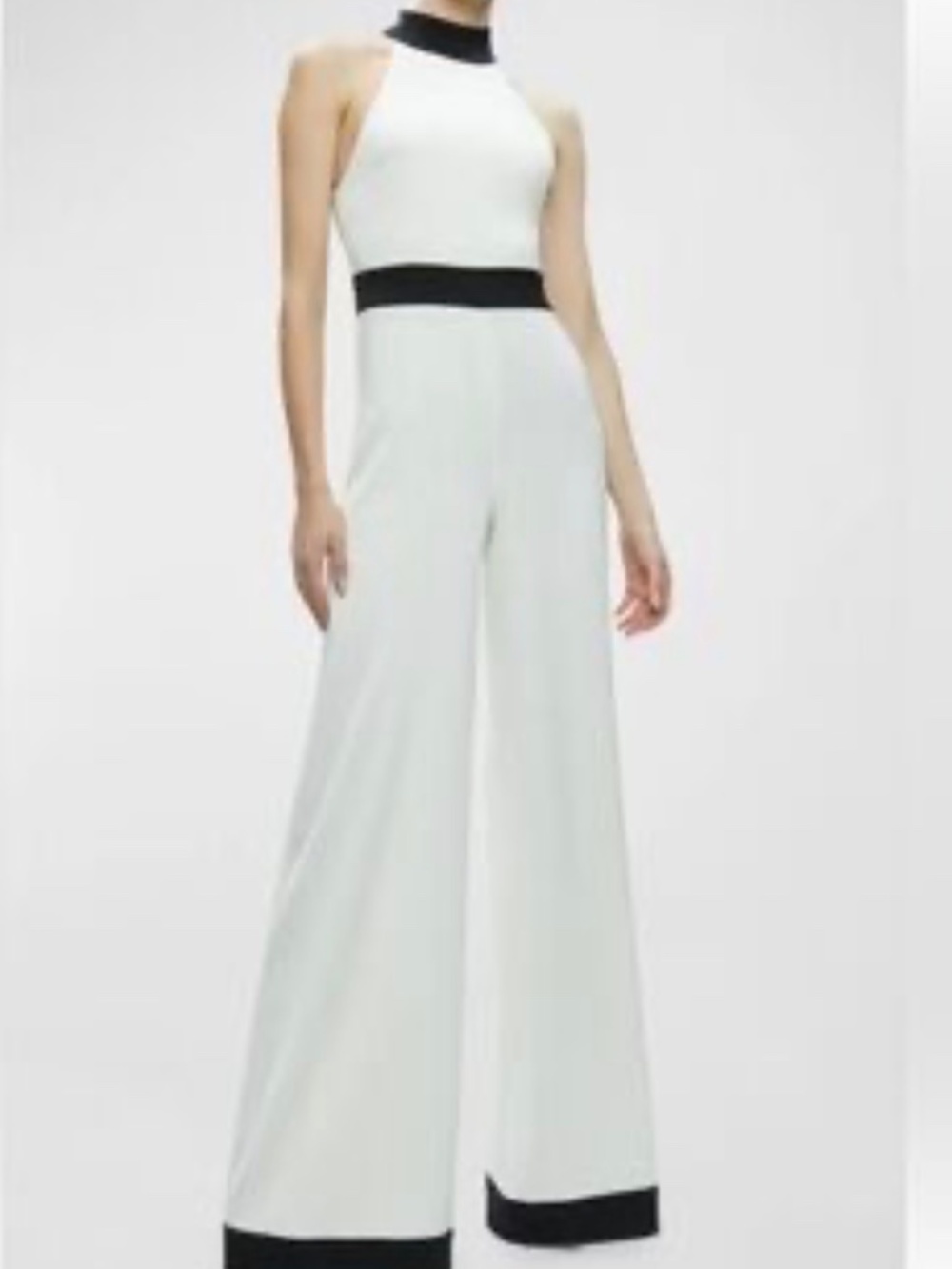 🔥 NWT Alice + Olivia Catalina High-Neck Wide-Leg Jumpsuit sz 8